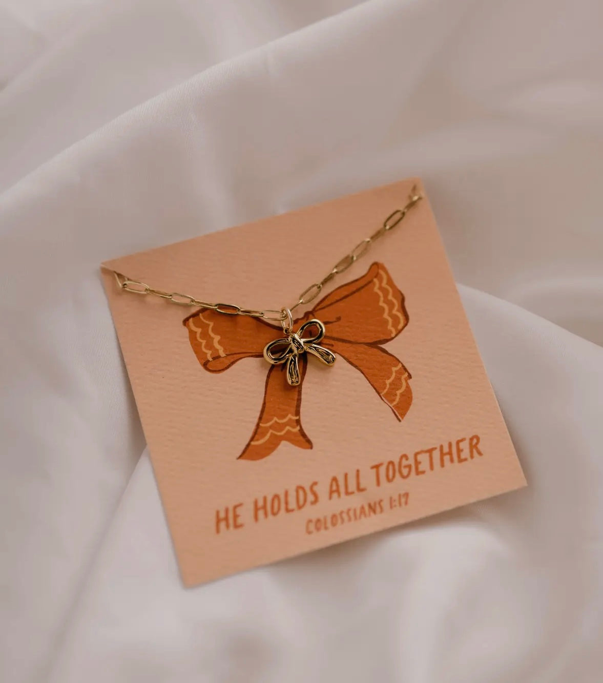 He Holds All Together Charm Necklace