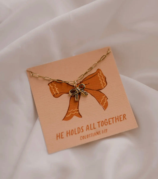 He Holds All Together Charm Necklace