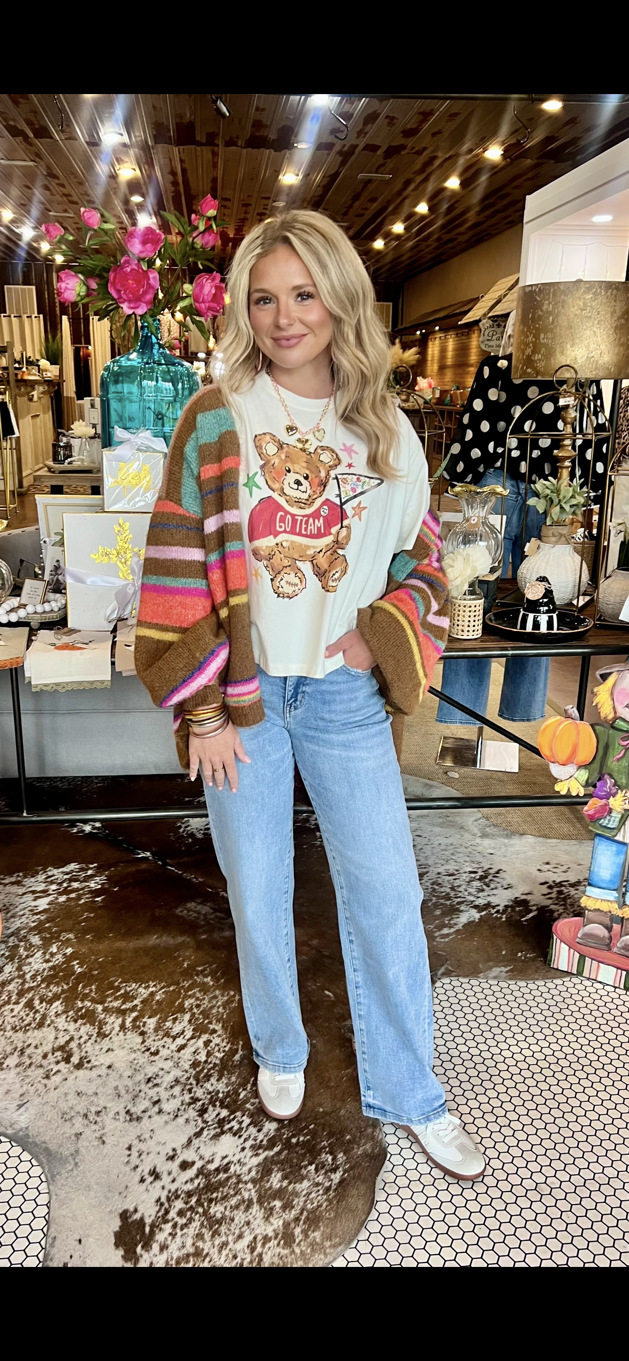 Sunset Carnival Stripe Cozy Cardi