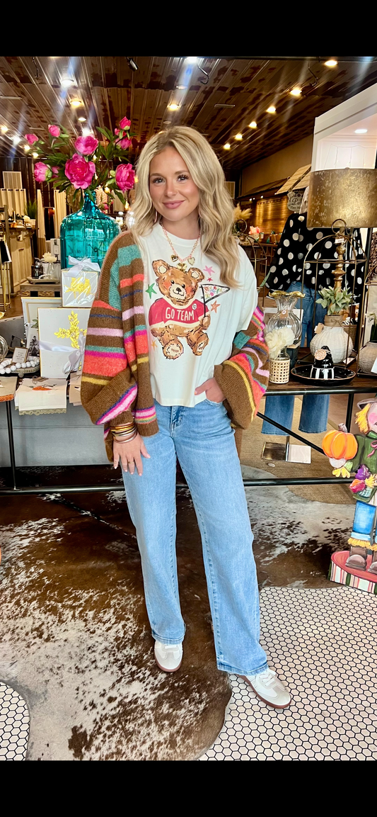 Sunset Carnival Stripe Cozy Cardi