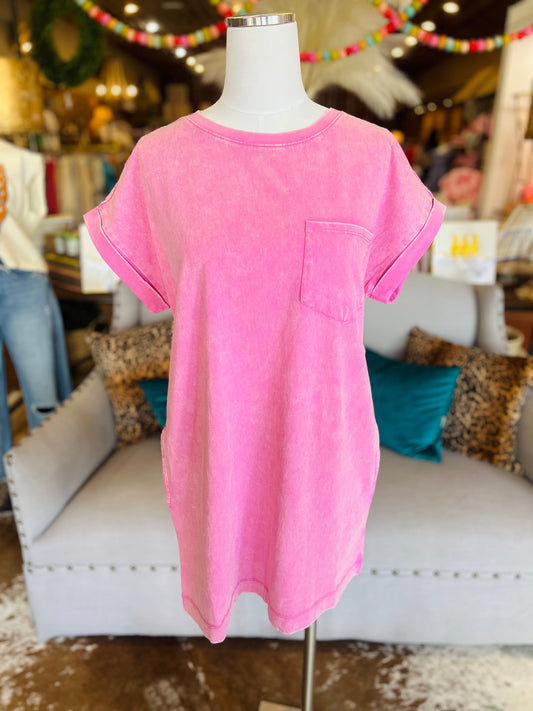 Washed Cotton T-Shirt Dress