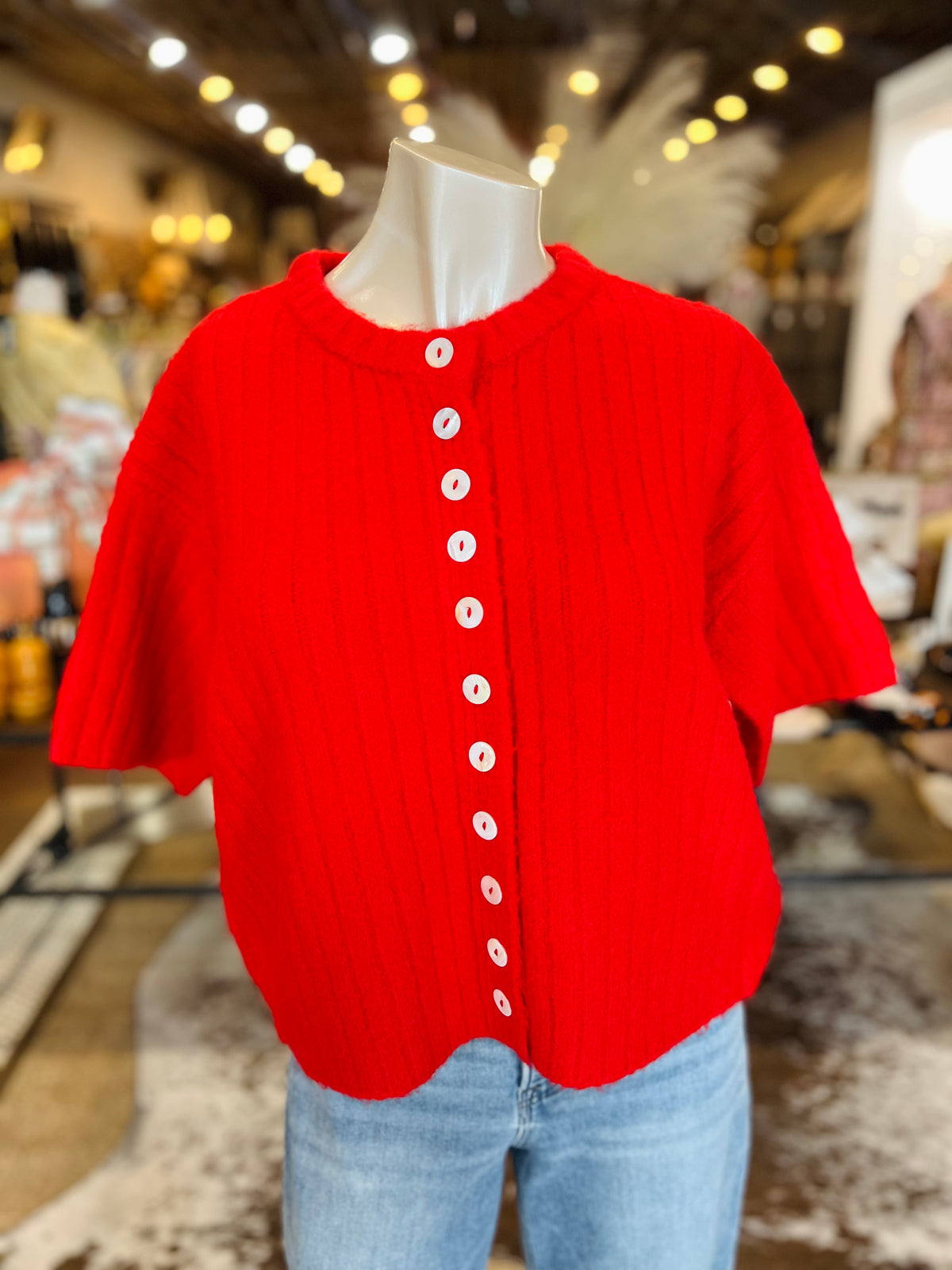 Poppy Red Cardigan
