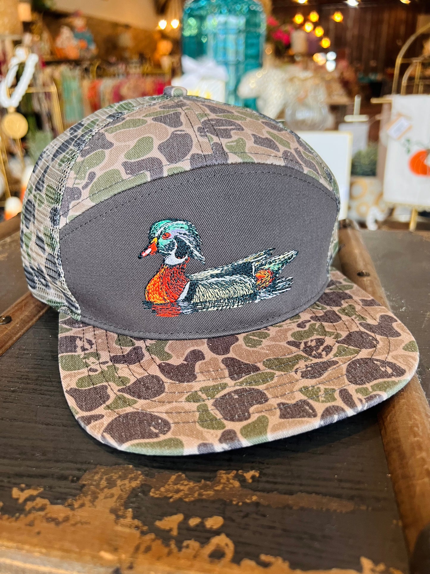 7 Panel Camo Wood Duck Hat