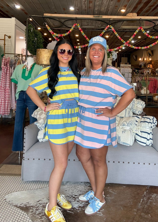 Striped Tee & Skort Set