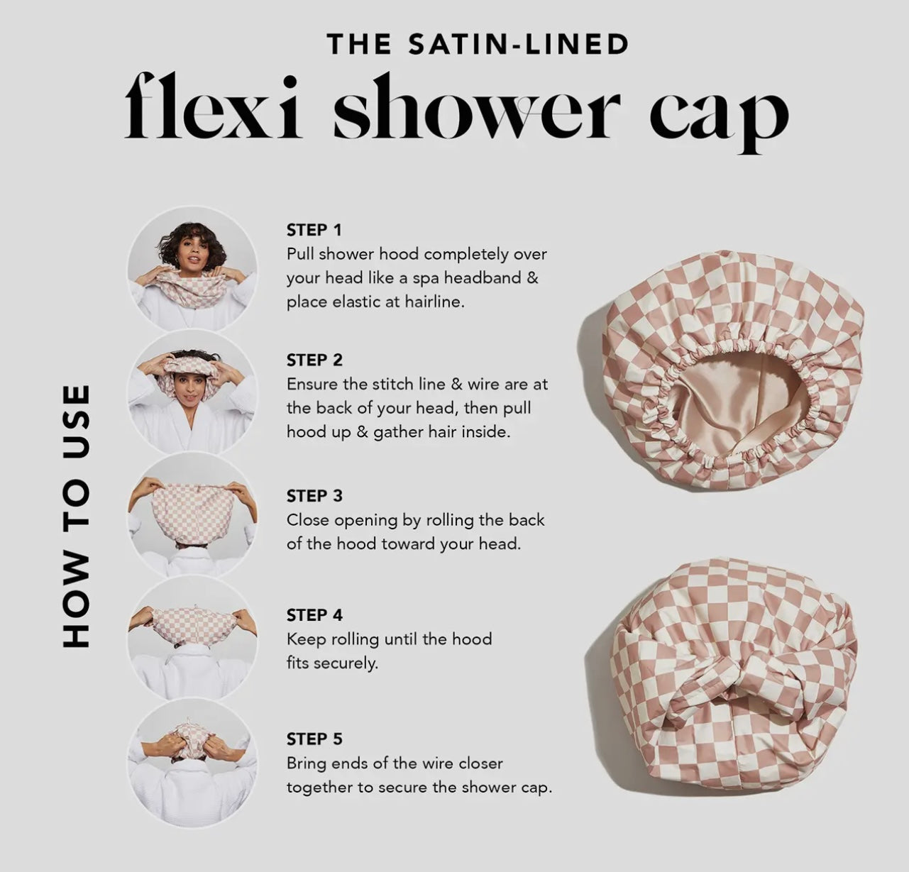 Satin Lined Shower Cap