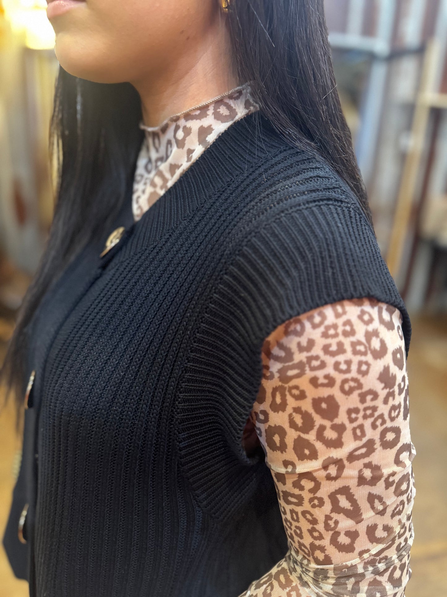 Cheetah Layering Top