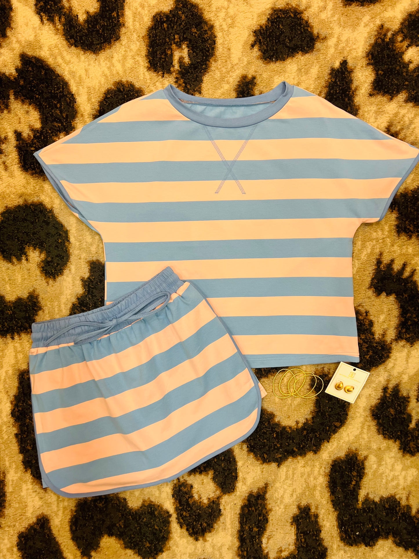 Striped Tee & Skort Set
