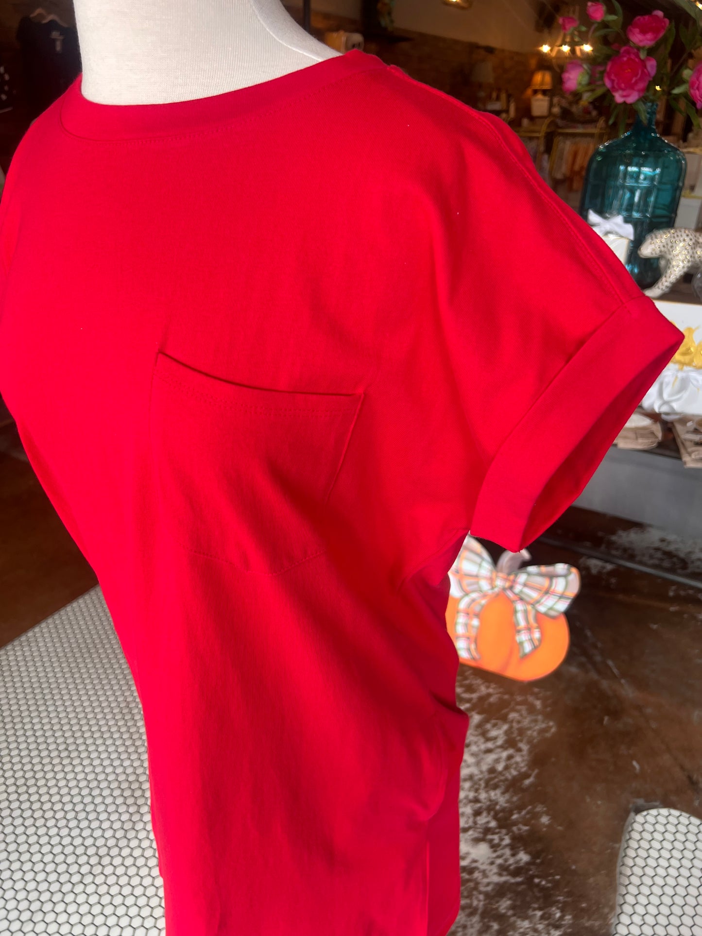 Cotton T Shirt Dress w/pockets