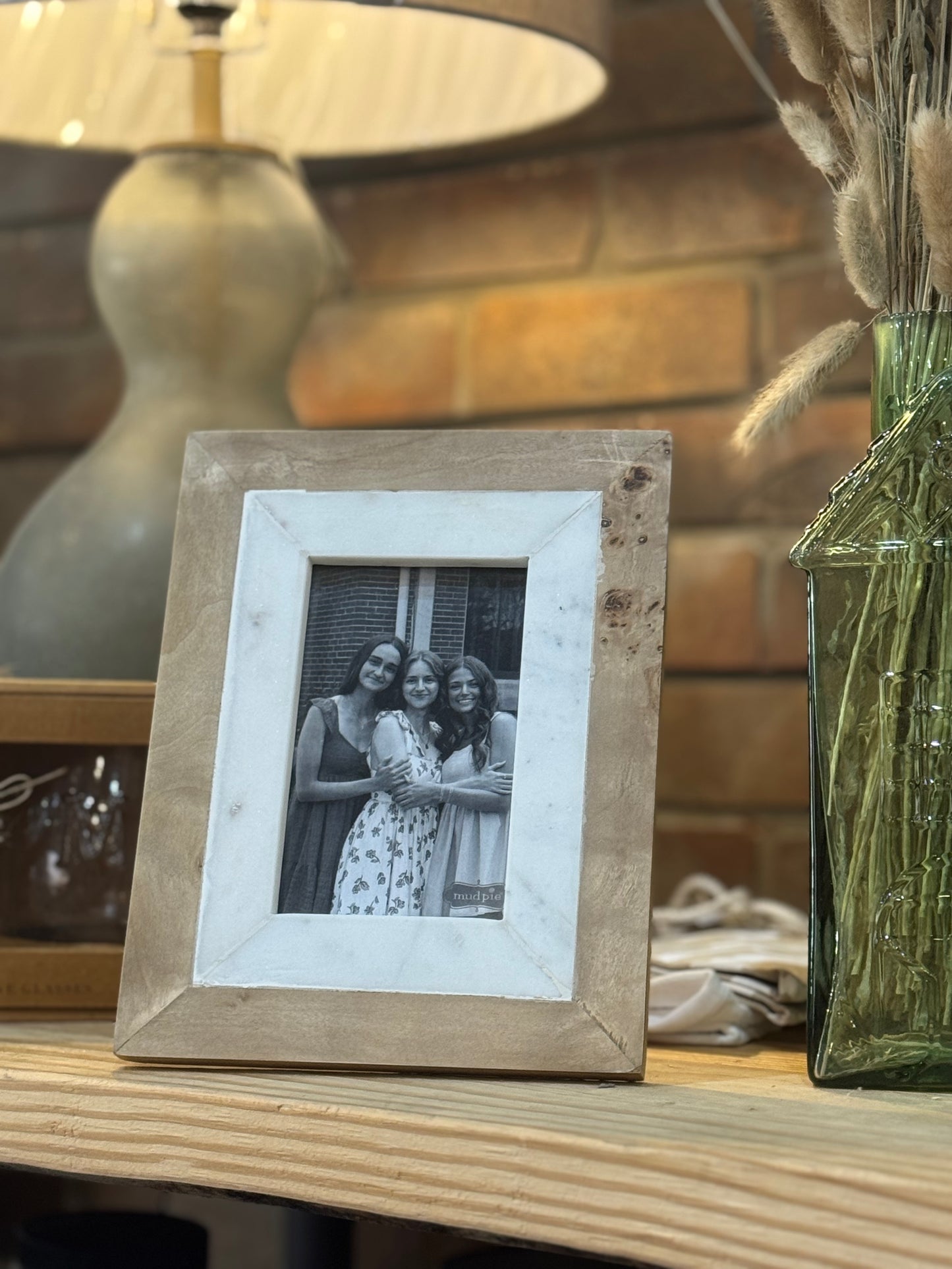 Small Burlwood & Marble Frame