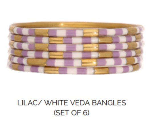 Lilac/White Veda Bangles