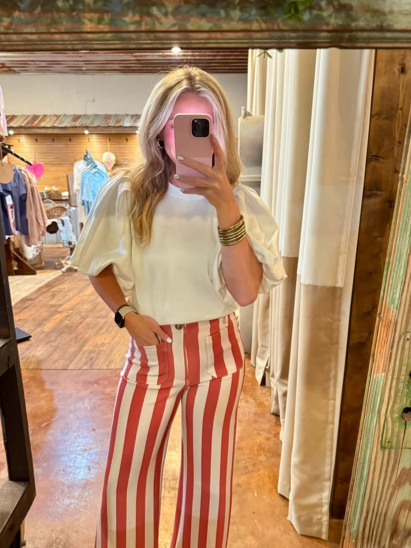 Rust Striped Pants