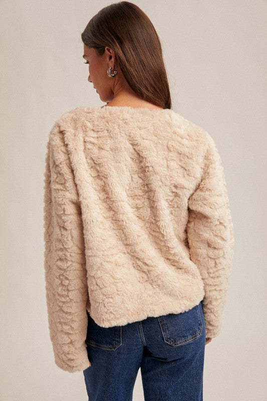 Velvet Bow Fur Jacket