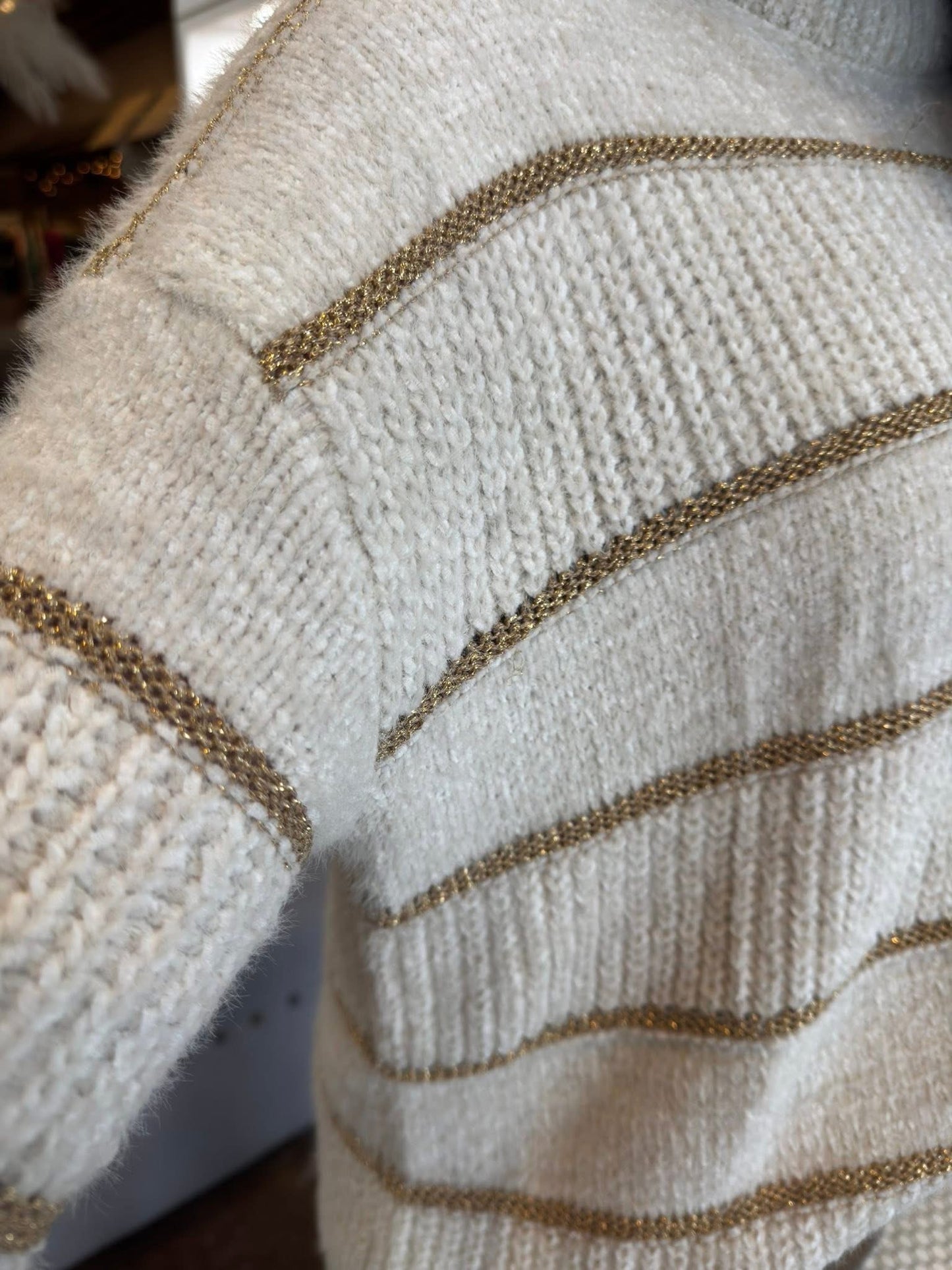 Metallic Striped Softie Sweater