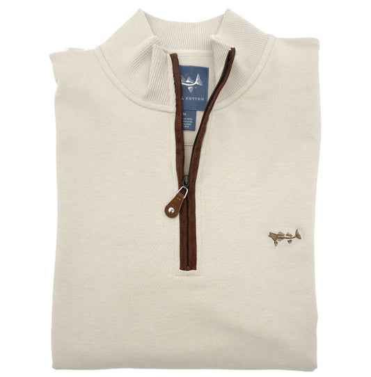 Beige French Terry Quarter Zip