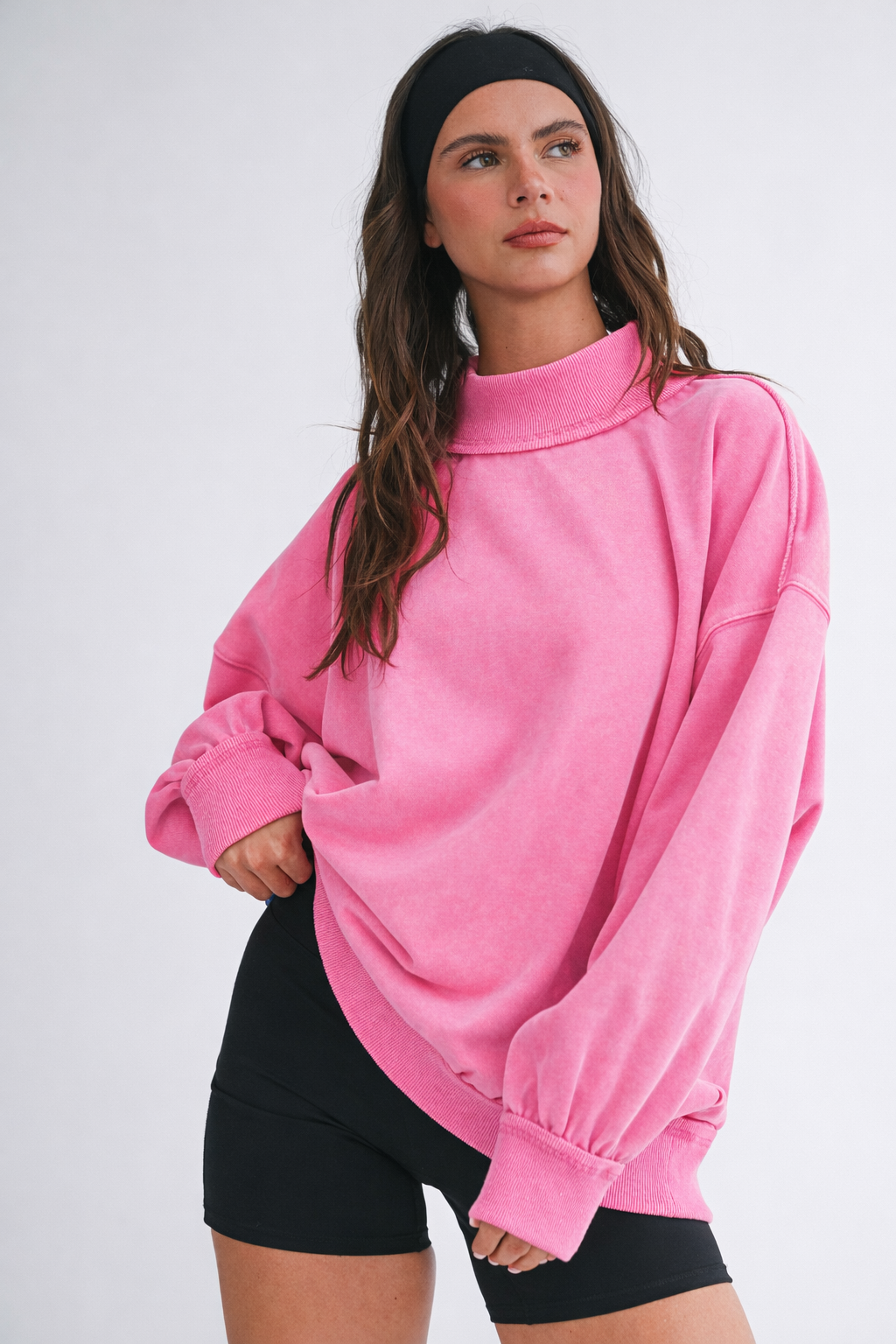 Oversized Mock Neck Sweatshirt