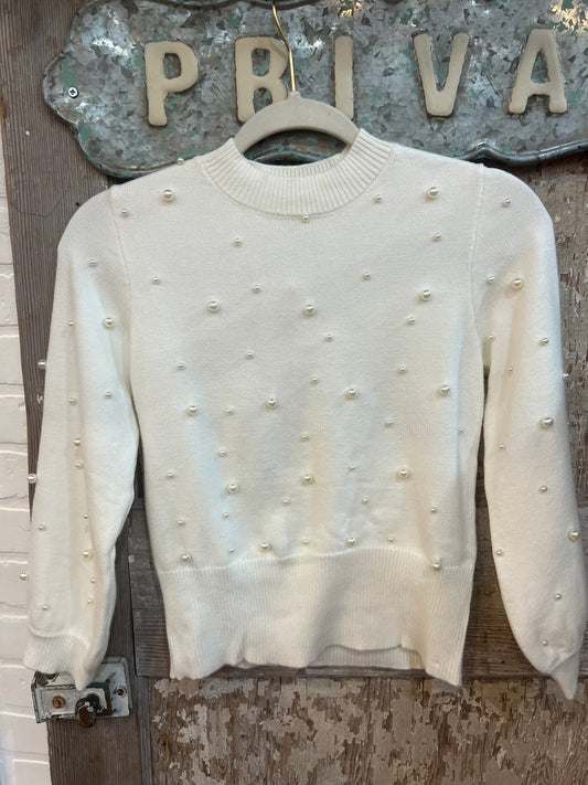 Tween Embellished Pearl Sweater