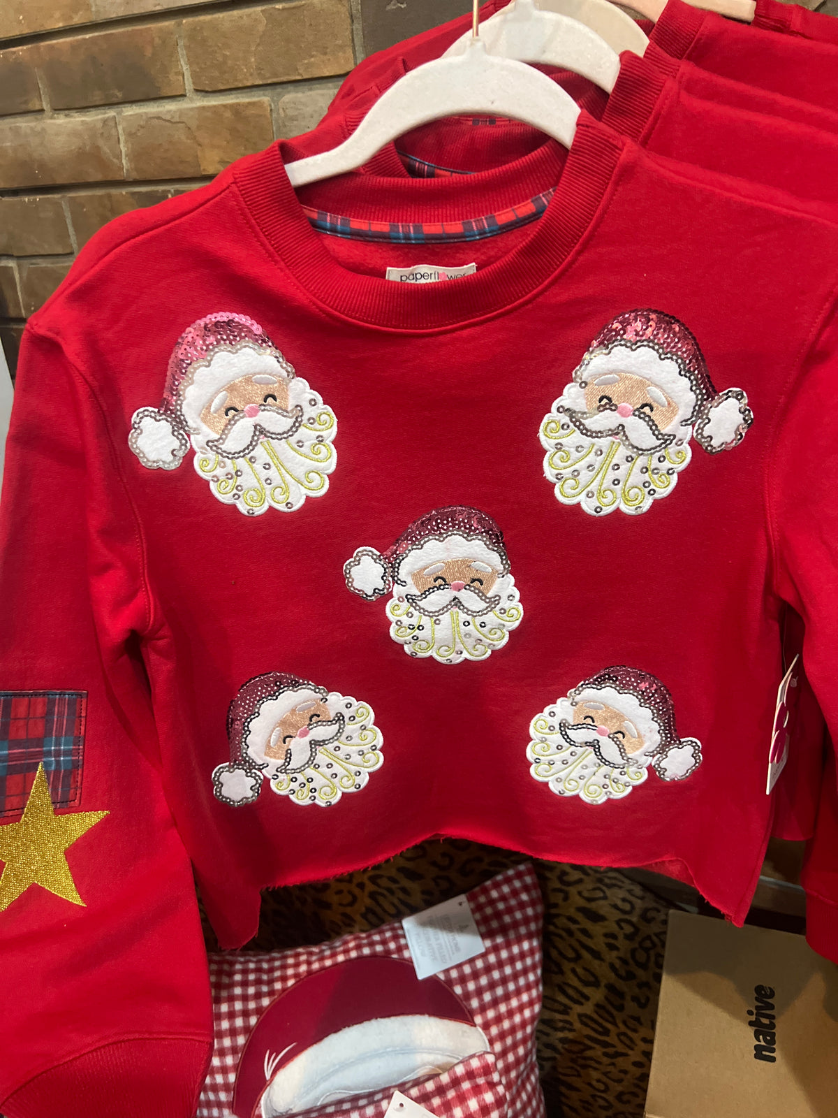 Tween Santa Applique Sweatshirt