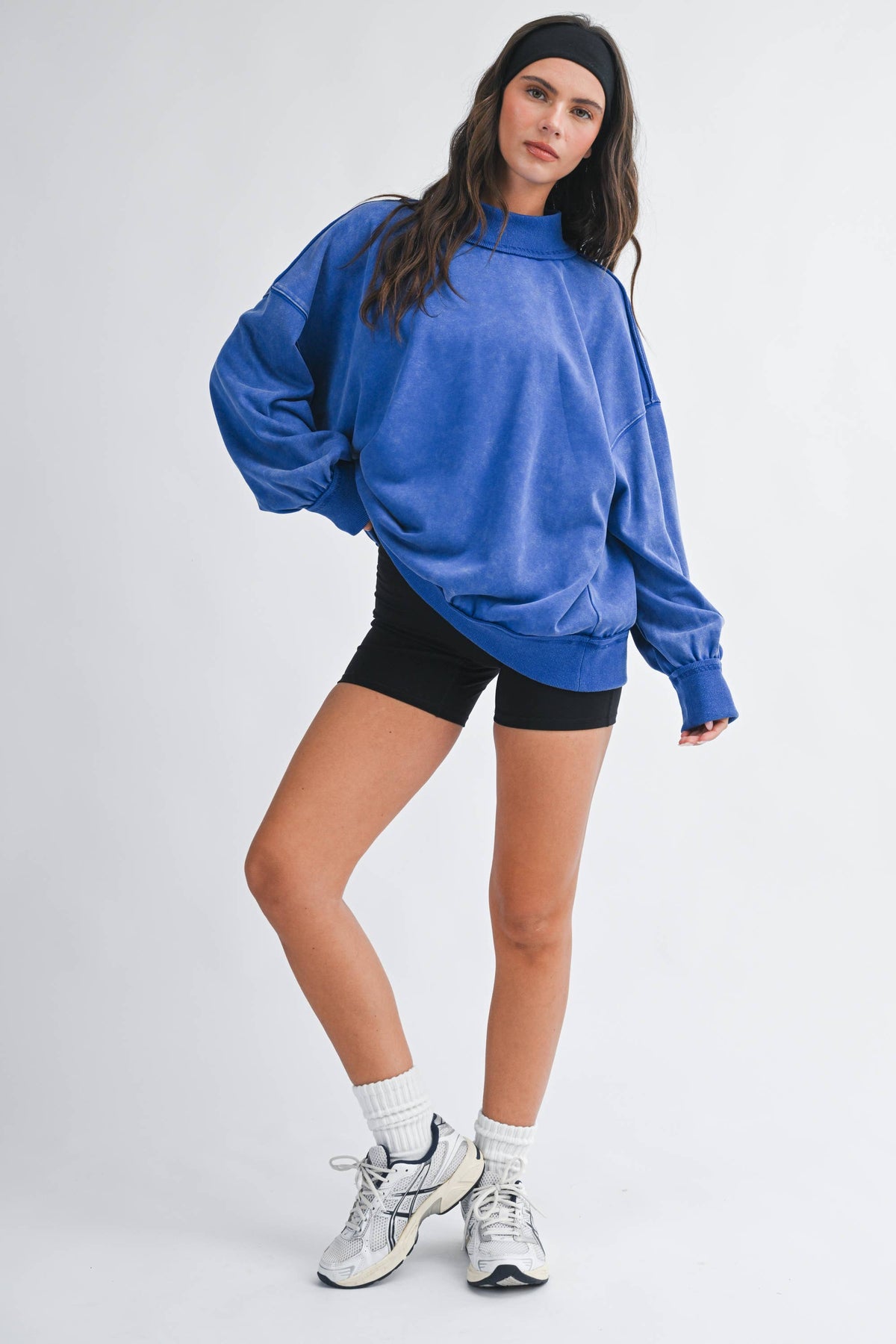Oversized Mock Neck Sweatshirt